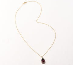 Vault Discoveries 4.0ct Rhodolite Garnet Pear Necklace, 14k Yellow Gold
