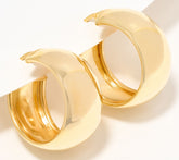 Silver Style Sterling Silver Goldclad Wide Dome Hoop Earrings, 1"