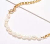 Effy 14K Yellow Gold Luna Cultured Pearl & Diamond Necklace, 18"