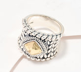 JAI Sterling Silver & 14k Accents Basketweave Saddle Ring, Size 7