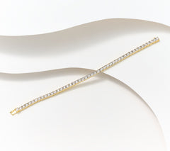 Fire Light Lab Grown Diamond 1cttw Tennis Bracelet, 14K gold Clad Sterling Silver, 6-3/4"