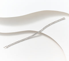 Fire Light Sterling Silver Lab Grown Diamond Tennis Bracelet; 6-1/4"