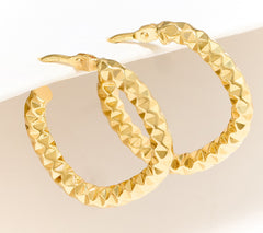 David Markstein 14K Gold Cushion Shaped 1/2" Hoop Earrings, Yellow