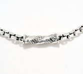 JAI Sterling Silver Box Chain & Sukhothai Ankle Bracelet, 10"