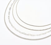 UltraFine 950 Silver Interchangeable 4 Chain Necklace, 18" -24"