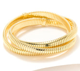 David Markstein Bronze Gold Tone Three Strand Slip On Bracelet , Average