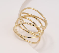 David Markstein 14K yellow Gold Multi Fine Line Ring, Size 10