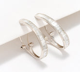 Fire Light Lab Grown Diamond 14K White Gold Baguette Hoops