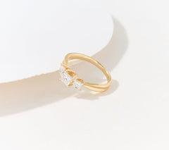 Fire Light 14K Yellow Gold Lab Grown Diamond Princess 1cttw Ring, Size 7