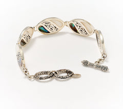 Artisan Crafted Sterling Silver Mother of Pearl Bracelet, 6-1/4"