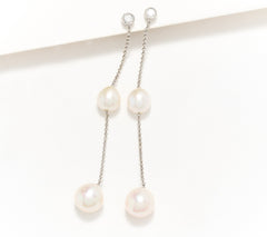 Honora Cultured Pearl Dangle Sterling Silver Earrings