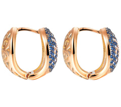 Diamonique 1.50 cttw Blue Button Earrings, 14K Rose Plated