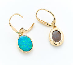 Vault Discoveries Peacock Opal Earrings, 14k Gold
