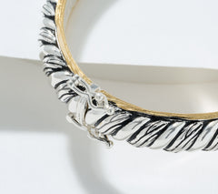 Christian James Sterling Silver Two-Tone Ripple Bangle, Avg