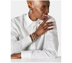 Christian James Sterling Silver Two-Tone Ripple Bangle, Avg