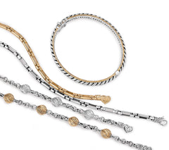 Christian James Sterling Silver Two-Tone Ripple Bangle, Avg