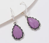 American West Sterling Silver Pear Phosphosiderite Lever Back Earrings, 1-3/8"
