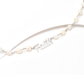 Honora Sterling Silver Cultured Pearl Inspirational "Faith" Necklace, 18"