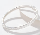 UltraFine 950 Silver Diamond Cut Rectangular Bangle Sterling Silver, Large