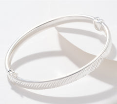 UltraFine 950 Silver Diamond Cut Rectangular Bangle, 9.5g