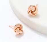 David Markstein Bronze Love Knot Rose Gold-Plated Stud Earrings