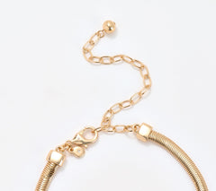 Susan Graver Goldtone White Crystal Multi Stone Drop Necklace, 18"