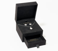 Affinity Diamonds 0.33cttw Stud & Necklace Set 925 Silver Boxed