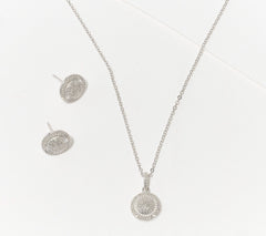 Affinity Diamonds 0.33cttw Stud & Necklace Set 925 Silver Boxed