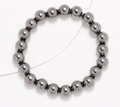 David Markstein Blacktone Bronze 10mm Beaded Bracelet, Average/Large