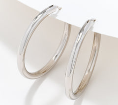 Silver Style Comfort Closure 1-1/2" Sterling Silver Hoop Earrings