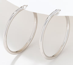 Silver Style Comfort Closure 2" Hoop Earrings, Sterling Silver