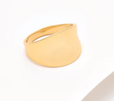 Silver Style Sterling Silver Goldclad Concave Design Band Ring, Size 7