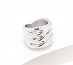 David Markstein 14K Gold Over Resin Bold Highway Ring, Size 7