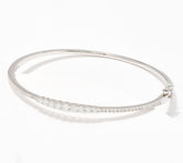 Fire Light Sterling Silver Lab Grown Diamond Graduating Bangle, 7-3/4"