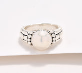 JAI Sterling Box Chain Texture Cultured Pearl Ring, Size 7