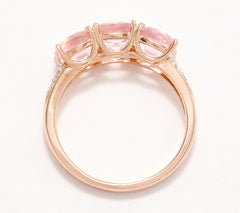 Vault Discoveries Morganite Cushion Band Ring, 14K Gold, Size 8