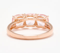 Vault Discoveries Morganite Cushion Band Ring, 14K Gold, Size 8