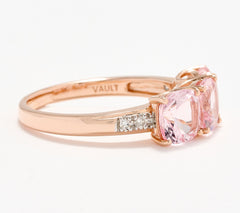 Vault Discoveries Morganite Cushion Band Ring, 14K Gold, Size 8
