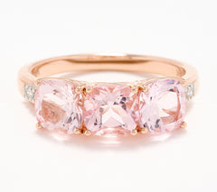 Vault Discoveries Morganite Cushion Band Ring, 14K Gold, Size 8