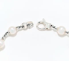 JAI Sterling Silver Cultured Pearl 2.7mm Box Chain Bracelet, 8-1/4"