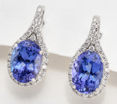 Pure Tanzanite by Jeff Moseley Tanzanite & Diamond 18K WG Earrings