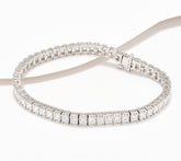 Fire Light Lab Grown Diamond 10cttw Princess Cut Tennis Bracelet, 14K