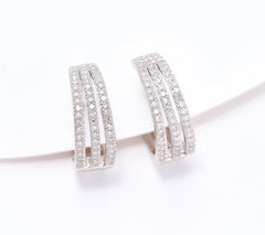 Affinity Diamonds 0.38 cttw Triple Row Huggies, Sterling