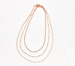 UltraFine 950 18K Rose Gold-Plated Silver Set of 3 Magnet Clasp Necklaces