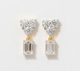 Fire Light Lab Grown 1.25 cttw Emerald Cut Drop Earrings, Sterling Silver