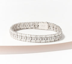 Fire Light Sterling Silver Lab Grown Diamond 3cttw Bracelet, 6-3/4"