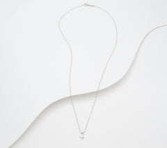 Fire Light Platinum Lab Grown Diamond 0.2cttw Pendant Necklace, 18"