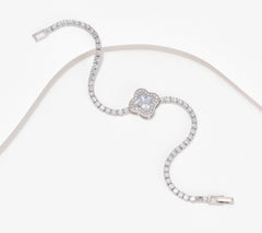 Diamonique x Erin Moseley Sterling Silver Flower Bracelet Small