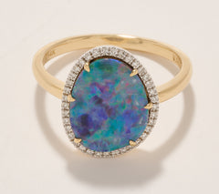 Vault Discoveries Australian Rolling Flash Opal Ring, 14k, Size 8