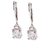 Epiphany Platinum Clad Diamonique Asscher Cut Earrings
